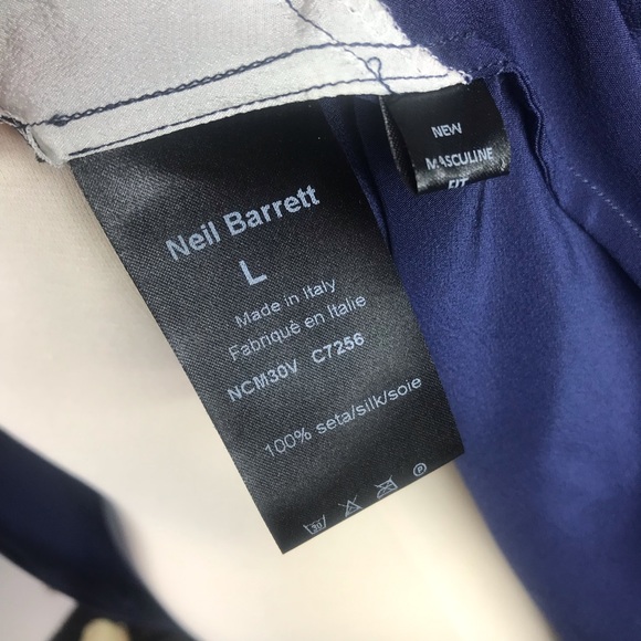 Neil Barrett blouse long sleeve 100% silk - Picture 8 of 8